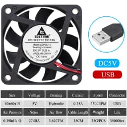 2pcs Gdstime 5V USB PC Fan 40mm 50mm 60mm 80mm 90mm 120mm 140mm for Receiver DVR Playstation Xbox Router Computer Cabinet Cooler