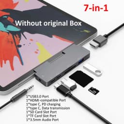 OUTMIX USB C Hub to 4K HDMI-compatible Adapter with USB-C PD USB3.0 3.5mm Jack Port USB Type C Dock for iPad Pro Macbook Pro/Air