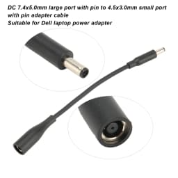 4pcs DC 7.4x5.0mm to 4.5x3.0mm Adapter Cable Plug and Play Portable Tip Adapter Connector Converter Cable for Dell Laptop
