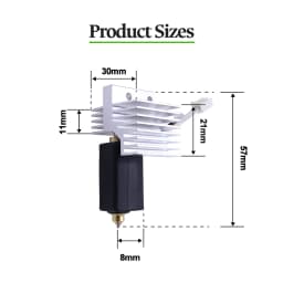 Upgrade Elegoo CC Hotend 0.2/0.4/0.6/0.8mm Assembled Extruder Hotend Kit for Elegoo Centauri Carbon Hot End / Centauri Nozzle