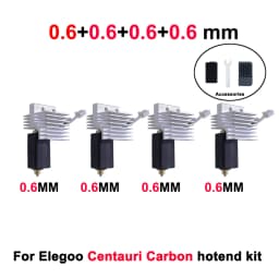 Upgrade Elegoo CC Hotend 0.2/0.4/0.6/0.8mm Assembled Extruder Hotend Kit for Elegoo Centauri Carbon Hot End / Centauri Nozzle