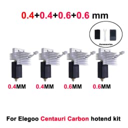 Upgrade Elegoo CC Hotend 0.2/0.4/0.6/0.8mm Assembled Extruder Hotend Kit for Elegoo Centauri Carbon Hot End / Centauri Nozzle
