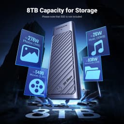 UGREEN M.2 NVMe/SATA SSD Enclosure 20Gbps USB-C 3.2 Gen2 External Enclosure Supports M and B&M Keys 2280 SSD Aluminum Shell