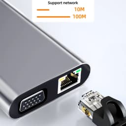 11-in-1 Type-C Docking Station USB 3.0 HUB USB C Splitter Type C to 4K HDMI VGA PD RJ45 100M Network Adapter for Laptop Macbook
