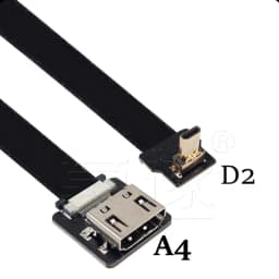 FPV Micro HDTV Compatible HDMI 90 degree Adapter FPC Band Flat HD Cable Pitch 20pin for Multicopter Air Photography