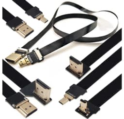 FPV Micro HDTV Compatible HDMI 90 degree Adapter FPC Band Flat HD Cable Pitch 20pin for Multicopter Air Photography