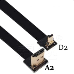 FPV Micro HDTV Compatible HDMI 90 degree Adapter FPC Band Flat HD Cable Pitch 20pin for Multicopter Air Photography