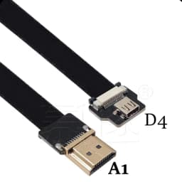 FPV Micro HDTV Compatible HDMI 90 degree Adapter FPC Band Flat HD Cable Pitch 20pin for Multicopter Air Photography
