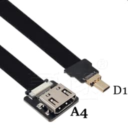 FPV Micro HDTV Compatible HDMI 90 degree Adapter FPC Band Flat HD Cable Pitch 20pin for Multicopter Air Photography