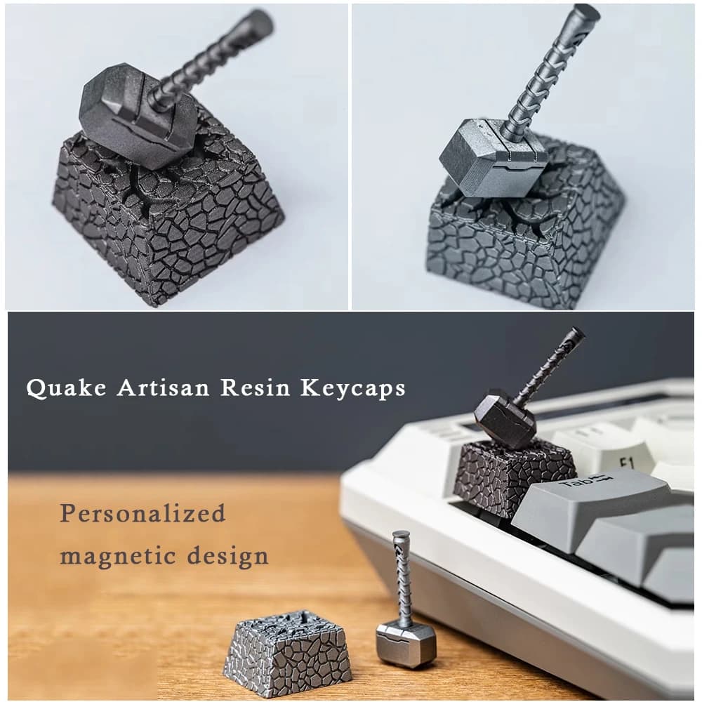 Personalized magnetic design Quake Artisan Resin Keycaps DIY For Mechanical Gaming Keyboard 3D Printing Cherry Mx Switch Keycap