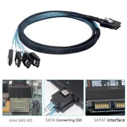 MINI SAS 36P SFF 8087 to 4 SATA3 6G Array Card 1 Change 4 Data Connection Server Cables