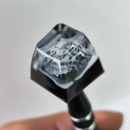 Mechanical Keyboard DIY Resin Drip Glue Snow Mountain Keycap Cross Shaft Custom ESC Gift List Fuji Mountain Transparent Keycap