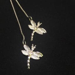 DOTEFFIL 925 Sterling Silver Two Dragonfly Pendant Necklace For Women Snake Chain Necklace Wedding Engagement Jewelry