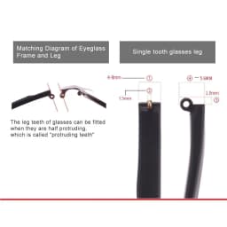 1 Pair Single Tooth Eyeglasses Temple Arm Single Tooth TR90 Eyeglasses Replacement Leg Repair Eyewear Tool Accessories