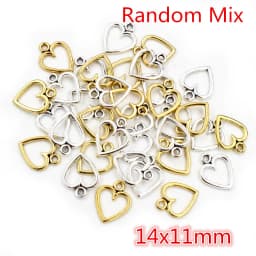 100PCS Picture Color Hollow Hearts Charms Geometry Pendant Metal Alloy DIY Necklace Bracelet Earrings Marking