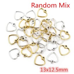 100PCS Picture Color Hollow Hearts Charms Geometry Pendant Metal Alloy DIY Necklace Bracelet Earrings Marking