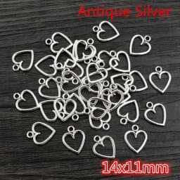 100PCS Picture Color Hollow Hearts Charms Geometry Pendant Metal Alloy DIY Necklace Bracelet Earrings Marking
