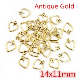 100PCS Picture Color Hollow Hearts Charms Geometry Pendant Metal Alloy DIY Necklace Bracelet Earrings Marking