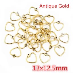 100PCS Picture Color Hollow Hearts Charms Geometry Pendant Metal Alloy DIY Necklace Bracelet Earrings Marking