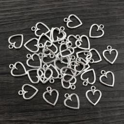 100PCS Picture Color Hollow Hearts Charms Geometry Pendant Metal Alloy DIY Necklace Bracelet Earrings Marking