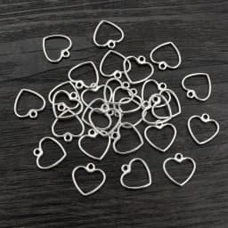 100PCS Picture Color Hollow Hearts Charms Geometry Pendant Metal Alloy DIY Necklace Bracelet Earrings Marking