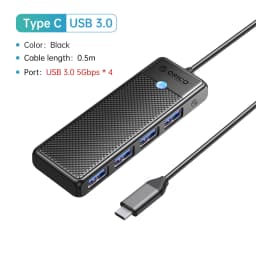 ORICO Type C HUB USB HUB 3.0 4-Port Splitter USB HUB Adapter Expansion Dock Ultra-Slim OTG Adapter For PC Computer Accessories