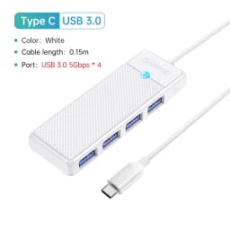 ORICO Type C HUB USB HUB 3.0 4-Port Splitter USB HUB Adapter Expansion Dock Ultra-Slim OTG Adapter For PC Computer Accessories