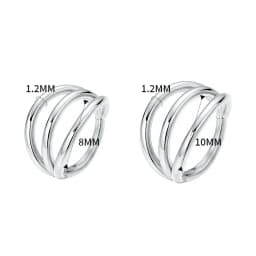 316L Surgical Steel Segment Tragus Helix Cartilage Earring Nose Ring Septum Clicker Conch Three Layers Nostril Piercing Jewelry