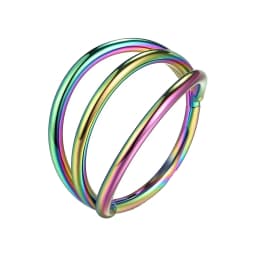 316L Surgical Steel Segment Tragus Helix Cartilage Earring Nose Ring Septum Clicker Conch Three Layers Nostril Piercing Jewelry