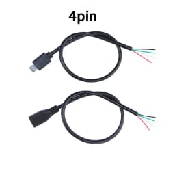 2Pin 4Pin Micro USB Male / Female to Open Wire 2 Core 4 Core Power Data Charging Wire Connector Cable