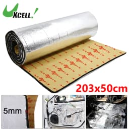 Uxcell Car Firewall Heat Sound Deadener Insulation Mat Aluminium Coating Cotton Self-adhesive Noise Insulation 5mm 10mm