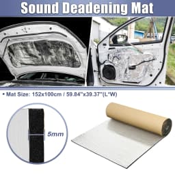 Uxcell Car Firewall Heat Sound Deadener Insulation Mat Aluminium Coating Cotton Self-adhesive Noise Insulation 5mm 10mm