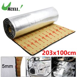 Uxcell Car Firewall Heat Sound Deadener Insulation Mat Aluminium Coating Cotton Self-adhesive Noise Insulation 5mm 10mm