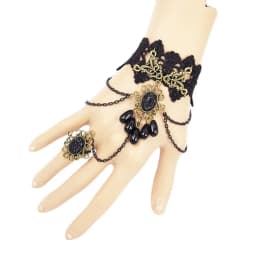 2026 New Model Gothic Steampunk Lace Cuff Fingerless Glove Arm Warmer Bracelet Black Halloween Accessories