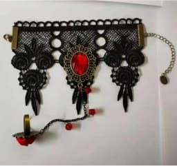 2026 New Model Gothic Steampunk Lace Cuff Fingerless Glove Arm Warmer Bracelet Black Halloween Accessories