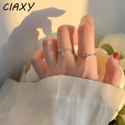 New Fashion Chain Rose Flowers Pendant Rings for Women Personality Zircon Opening Ring Anniversary Romance Jewelry