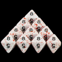 Dormia Dice DND Accessories Opaque White Acrylic Polyhedral Dice Set With Special Blood Effect For Table Board Role Playing Game