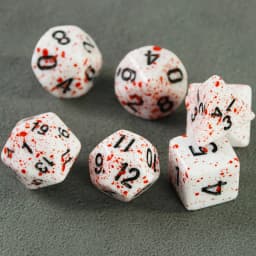 Dormia Dice DND Accessories Opaque White Acrylic Polyhedral Dice Set With Special Blood Effect For Table Board Role Playing Game