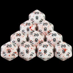 Dormia Dice DND Accessories Opaque White Acrylic Polyhedral Dice Set With Special Blood Effect For Table Board Role Playing Game