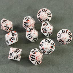 Dormia Dice DND Accessories Opaque White Acrylic Polyhedral Dice Set With Special Blood Effect For Table Board Role Playing Game