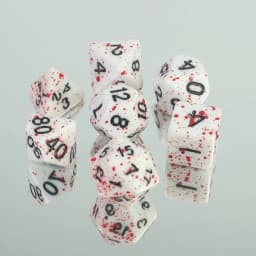 Dormia Dice DND Accessories Opaque White Acrylic Polyhedral Dice Set With Special Blood Effect For Table Board Role Playing Game