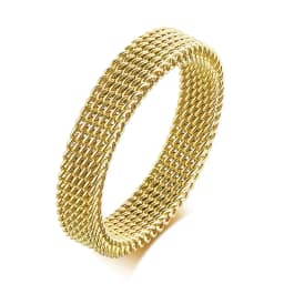 2025 Fashion New Mens Modern Stainless Steel Mesh Band Ring 4mm 8mm Wide For Men Women Retro Jewelry Gift Wholesale