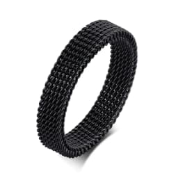 2025 Fashion New Mens Modern Stainless Steel Mesh Band Ring 4mm 8mm Wide For Men Women Retro Jewelry Gift Wholesale
