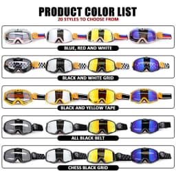 Retro Motorcycle Goggles Ski Glasses Sunglasses ATV Goggles Non-slip Belt AntiUV Cafe Racer Chopper Cycling Racing Free Shipping