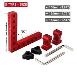 4 Pack 90 Degree Aluminium Alloy Positioning Squares Right Angle Clip L-Type Corner Clamp Woodworking Carpenter Clamping Tool