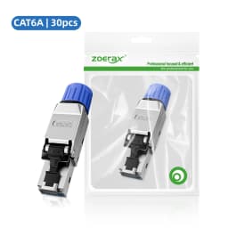 ZoeRax RJ45 CAT8 CAT7 CAT6A Toolless Ethernet Cable Connector Shielded 40/10Gbps Network Cable Plug for 22~24AWG STP Lan Cable