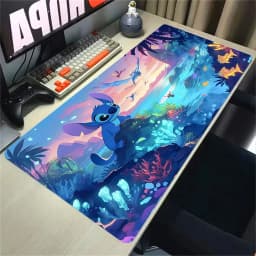 HD Print XXL Lockrand Desk Mat Anime Stitch Kawaii Mousepad PC Keyboard Mouse Pad Laptop Cute Gaming Accessories Desk Pads
