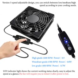 5V USB router cooling fan, with three-speed adjustable function. Style is suitable for cooling various devices.