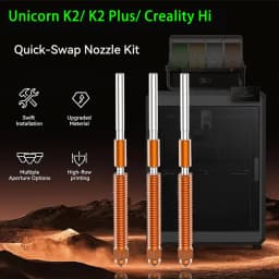 Creality "Unicorn" K2 Plus Quick-Swap Nozzle Kit 0.2/0.4/0.6/0.8mm Nozzle for K2/K2 Plus/K2 Pro/HI Upgraded 3D Printer Nozzles