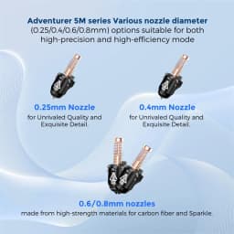 1Pc Original FLASHFORGE Adventurer 5M/5M Pro Nozzle 3D Printer Nozzle Assembly, 3S Quick-Detachable Nozzle,Max 280℃ High Flow